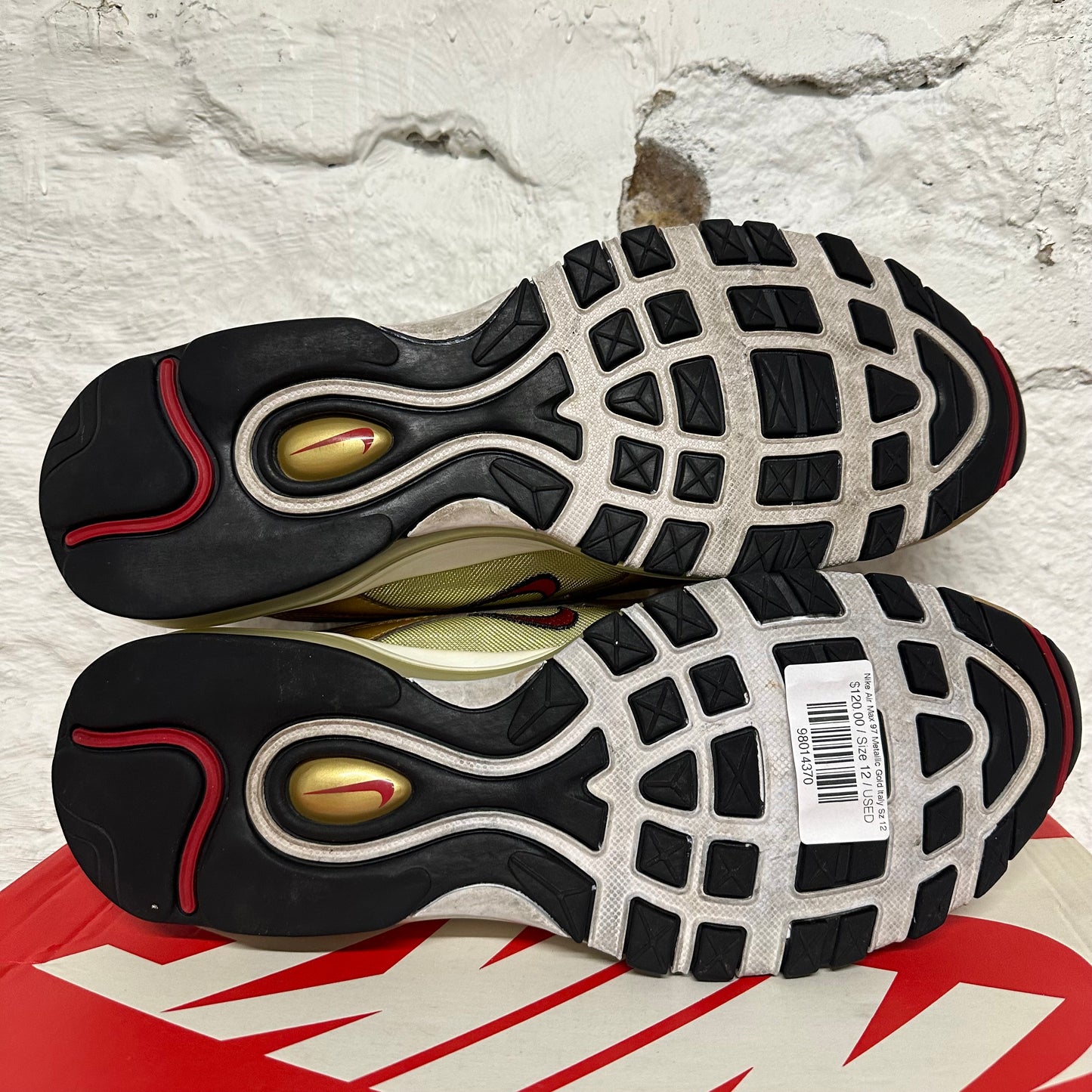 Nike Air Max 97 Metallic Gold Italy Sz 12
