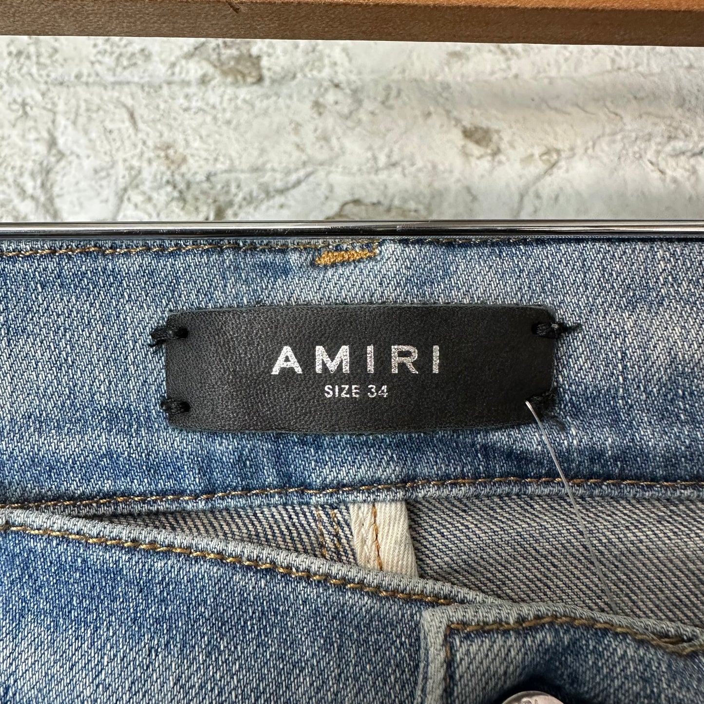 Amiri MX1 Black Paisley Blue Denim Jeans Sz 34