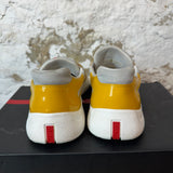 Prada Ameicas Cup Yellow Patent Gray Sz 10.5