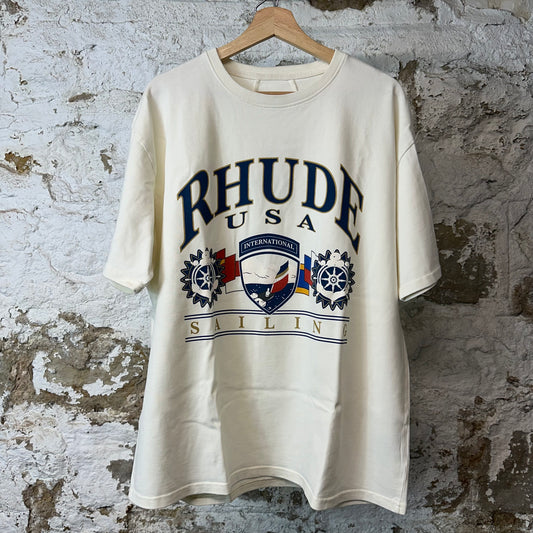Rhude International Sailing Cream T-Shirt Sz L