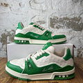 Louis Vuitton Green White Monogram Trainer Sneaker Sz 11.5 (10LV)