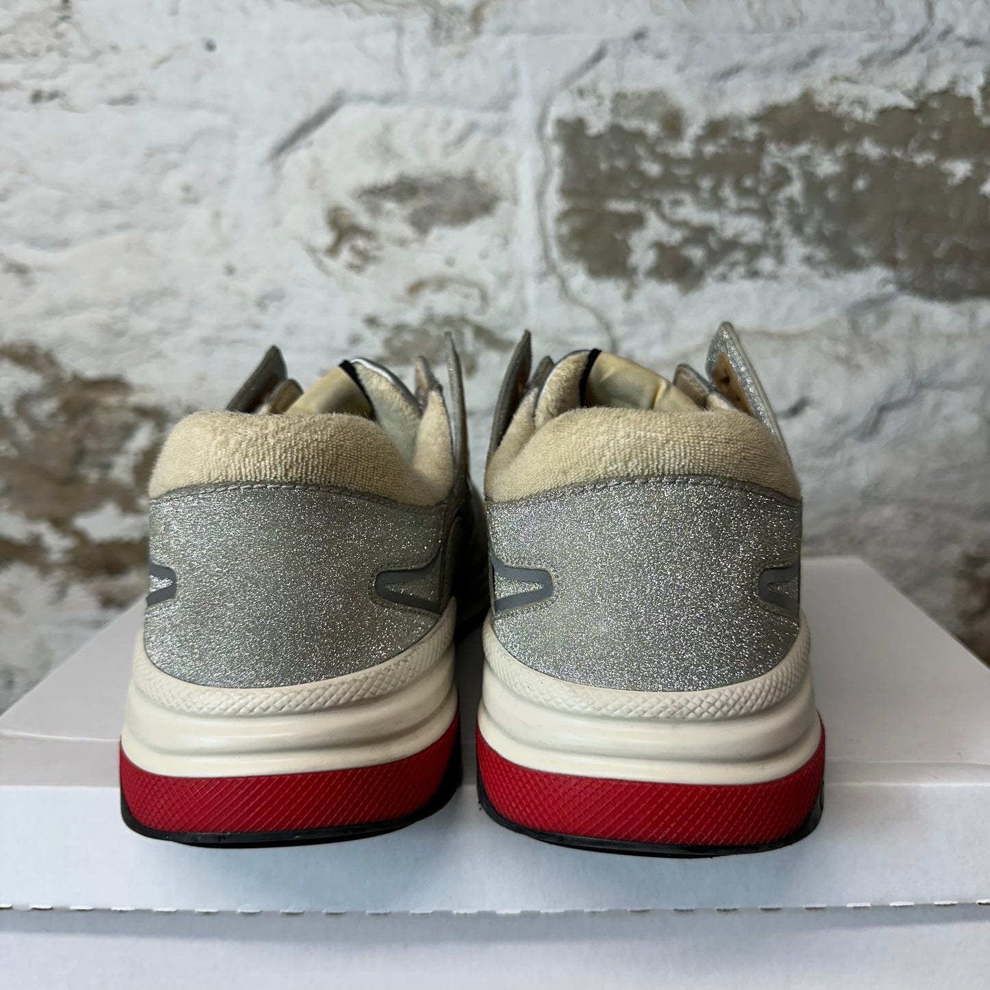 Gucci Silver White Ultrapace Sneaker Sz 9
