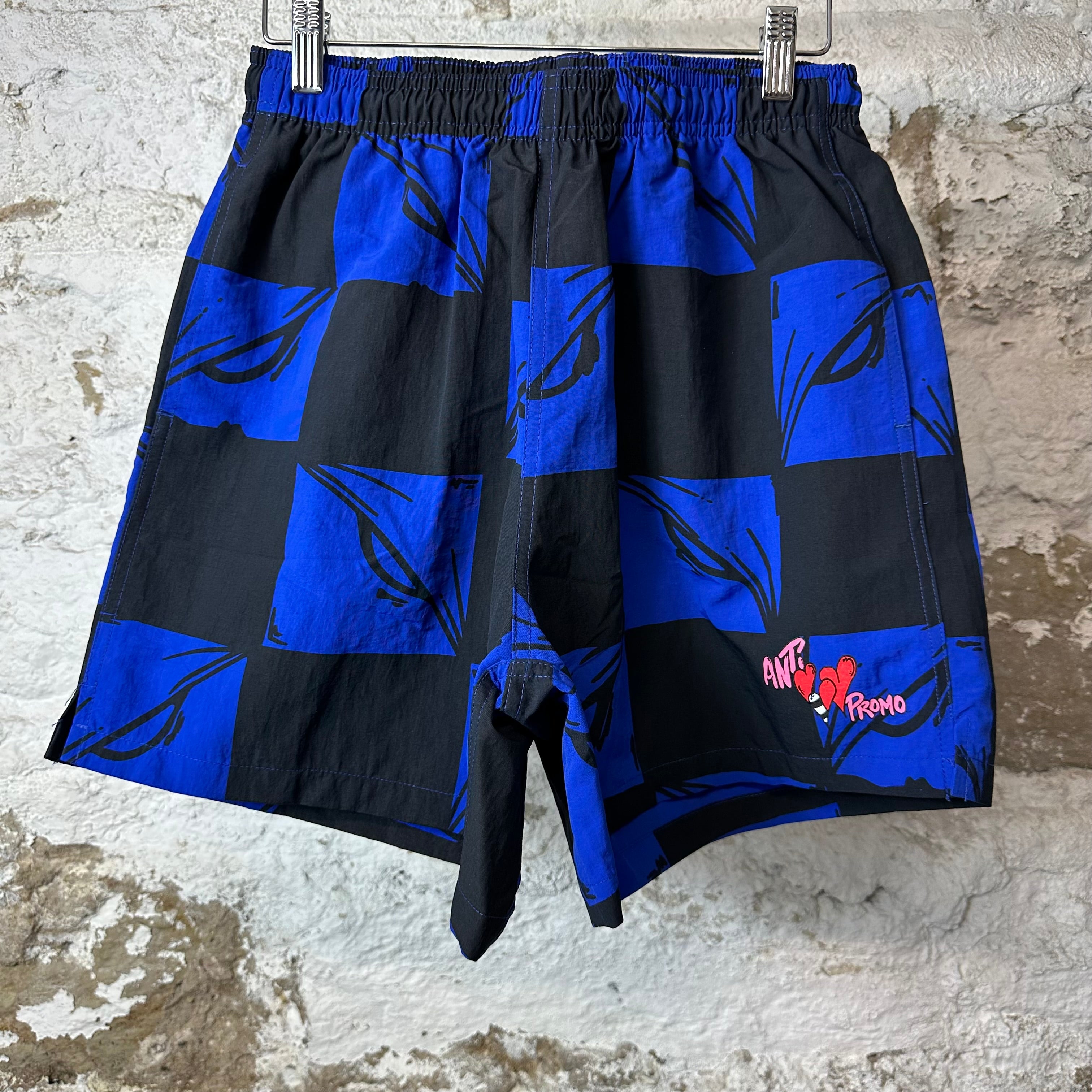 Matty Boy Anti Promo 99 Eyes Blue Checker Shorts Sz S DS