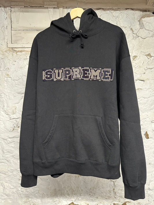 Supreme Beaded Spellout Black Hoodie Sz XL