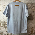 Louis Vuitton Embossed Logo Light Blue T-Shirt Sz S