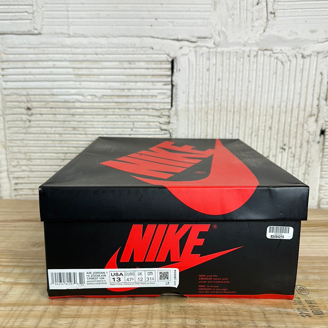 Air Jordan 1 Zoom White Racer Blue Sz 13