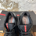 Prada Americas Cup Triple Black Patent Sneaker Sz 8