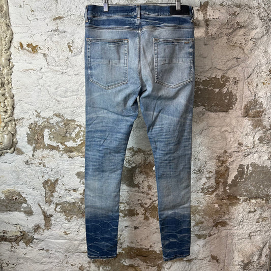 Amiri MX1 Blue Paisley Blue Denim Jeans Sz 34