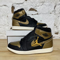 Air Jordan 1 High Black Metallic Gold Sz 12 DS