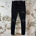 Amiri MX1 Black Paisley Black Denim Jeans Sz 31