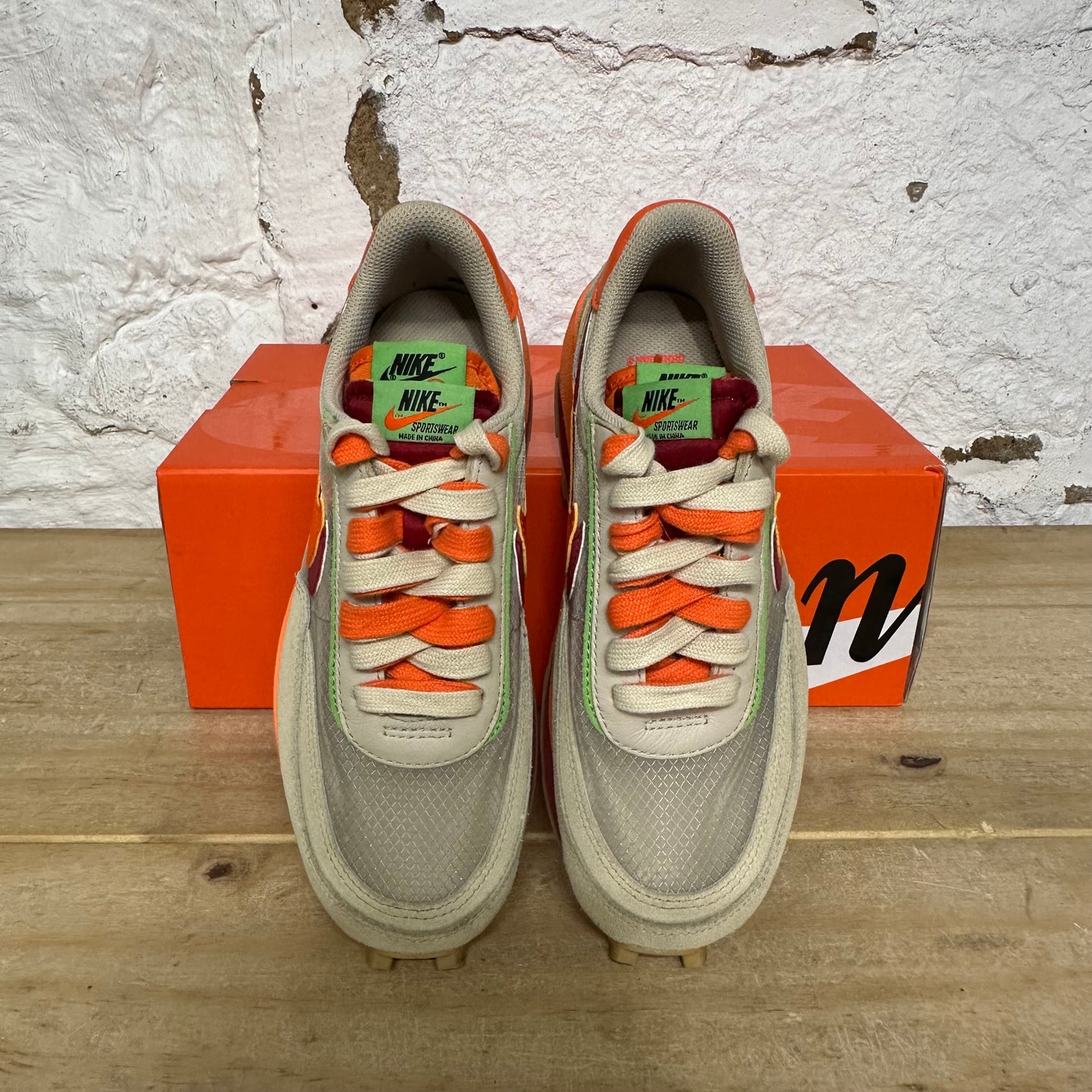 Nike LD Waffle sacai CLOT Kiss of Death Net Orange Blaze Sz 5