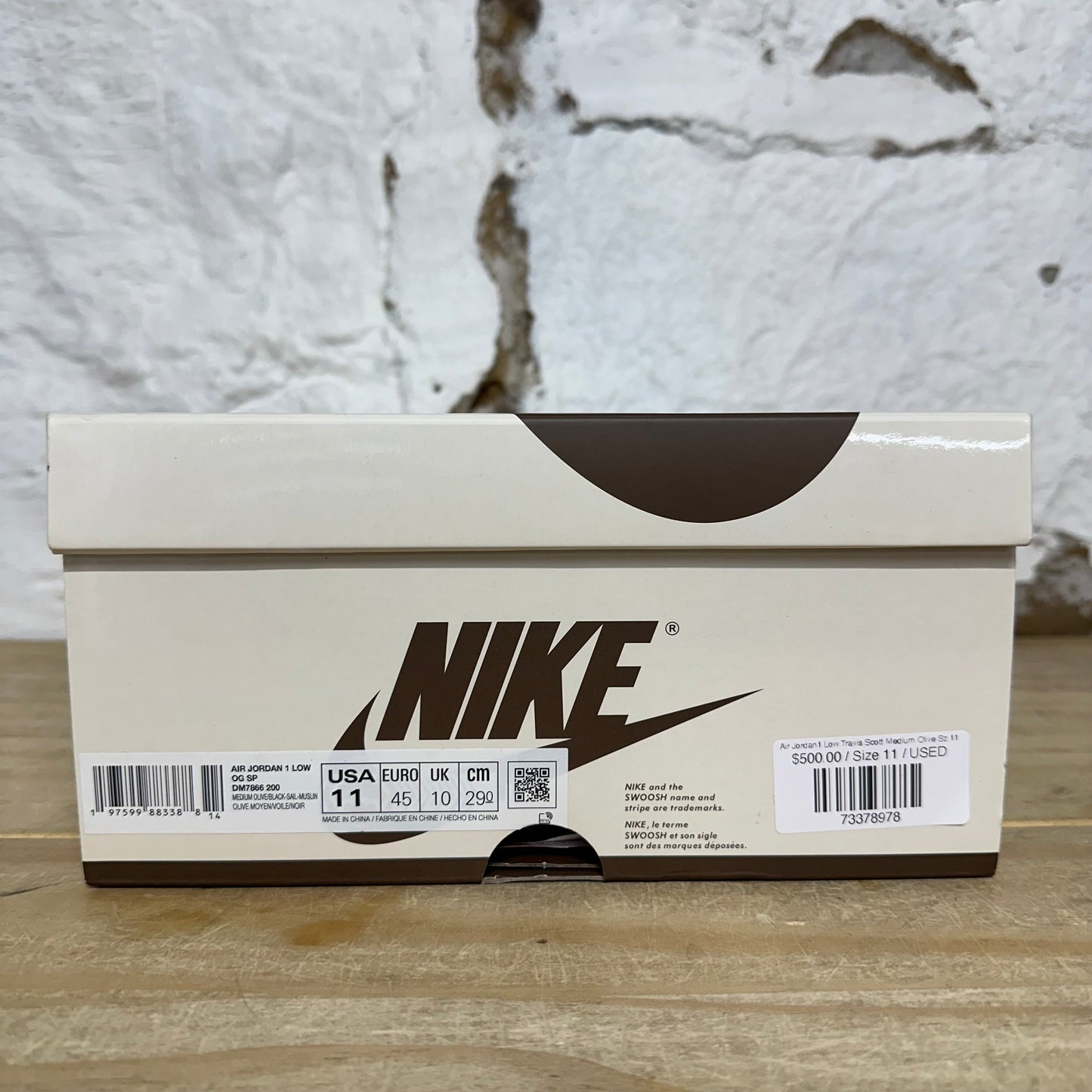 Air Jordan 1 Low Travis Scott Medium Olive Sz 11