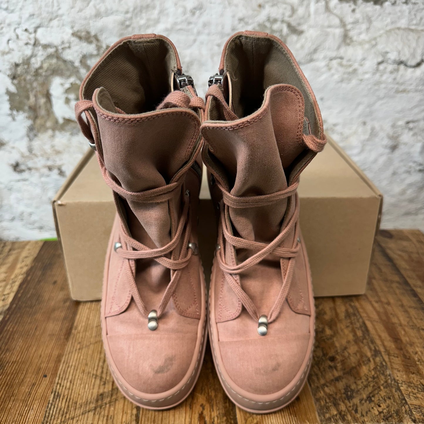 Rick Owens High Hexa Lace Dark Pink Sz 7.5 (40.5)