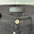 Amiri MX1 Silver Patch Black Denim Jeans Sz 30