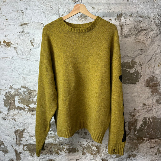 Kapital 5G Wool Knit Bone Crewneck Mustard Sz L (3)