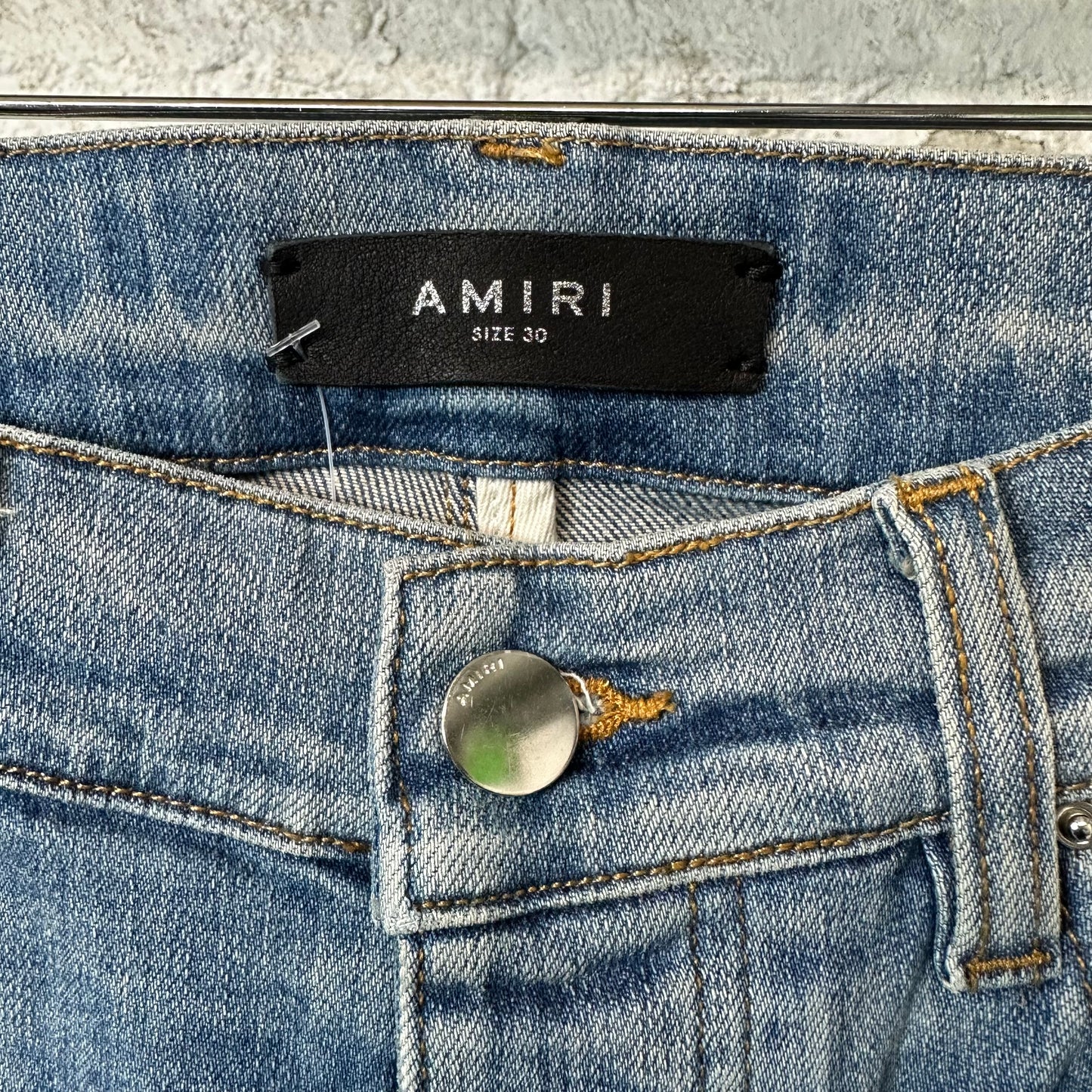 Amiri Camo Bones Blue Denim Jeans Sz 30