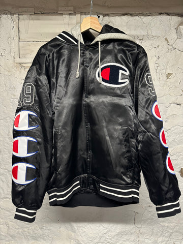 Supreme x Champion Black Varsity Jacket Sz M