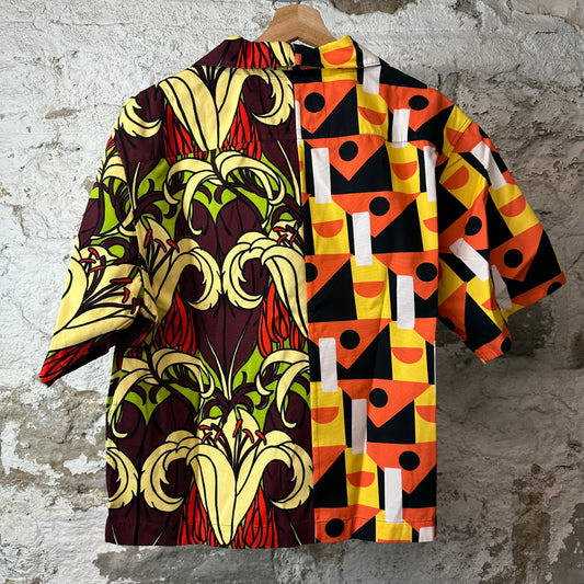 Prada Double Match Tropical Button Up Shirt Sz L