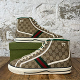 Gucci Tennis 1977 Brown Monogram High Sneaker Sz 13