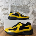 Prada Americas Cup Yellow Patent Black Sneaker Sz 6