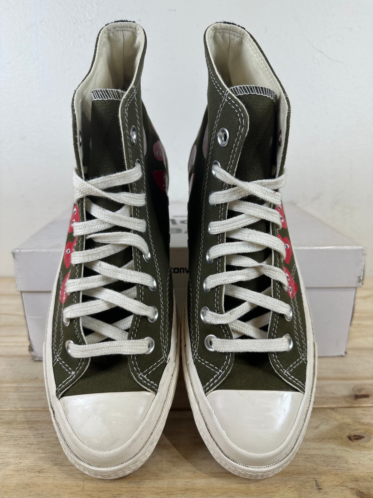 Converse Chuck Taylor All Star 70 HI CDG Multi-Heart Green Sz 8.5