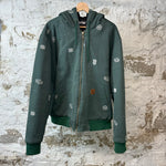 Sinclair White Logos Green Work Jacket Sz XL