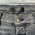 Amiri White Stencil Spell Grey Denim Jeans Sz 30