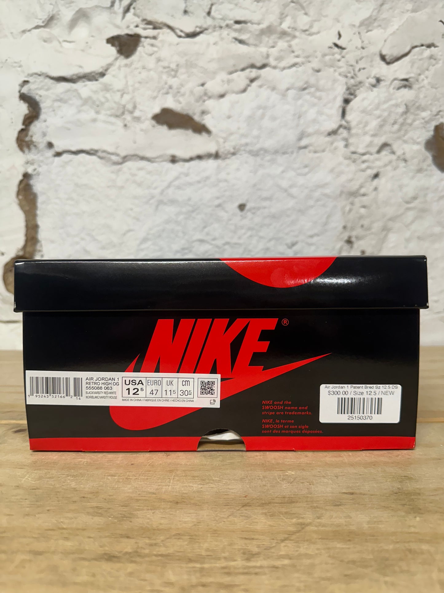 Air Jordan 1 Patent Bred Sz 12.5 DS