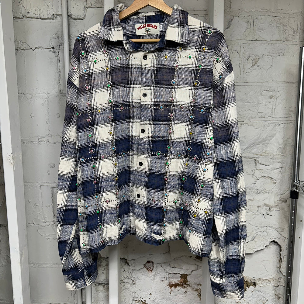 Vale Forever Sky Gems Navy Flannel Sz XL