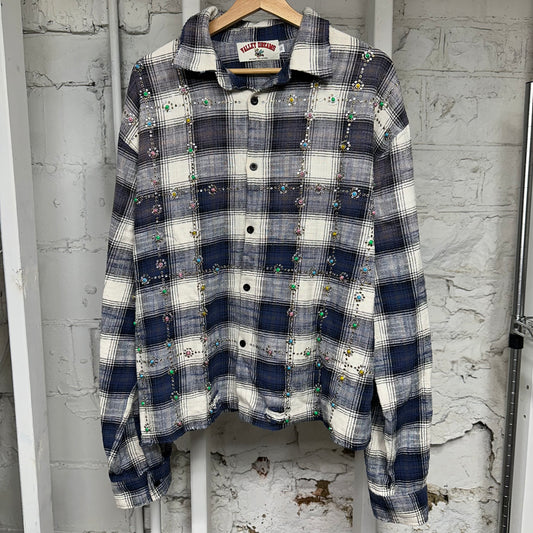 Vale Forever Sky Gems Navy Flannel Sz XL