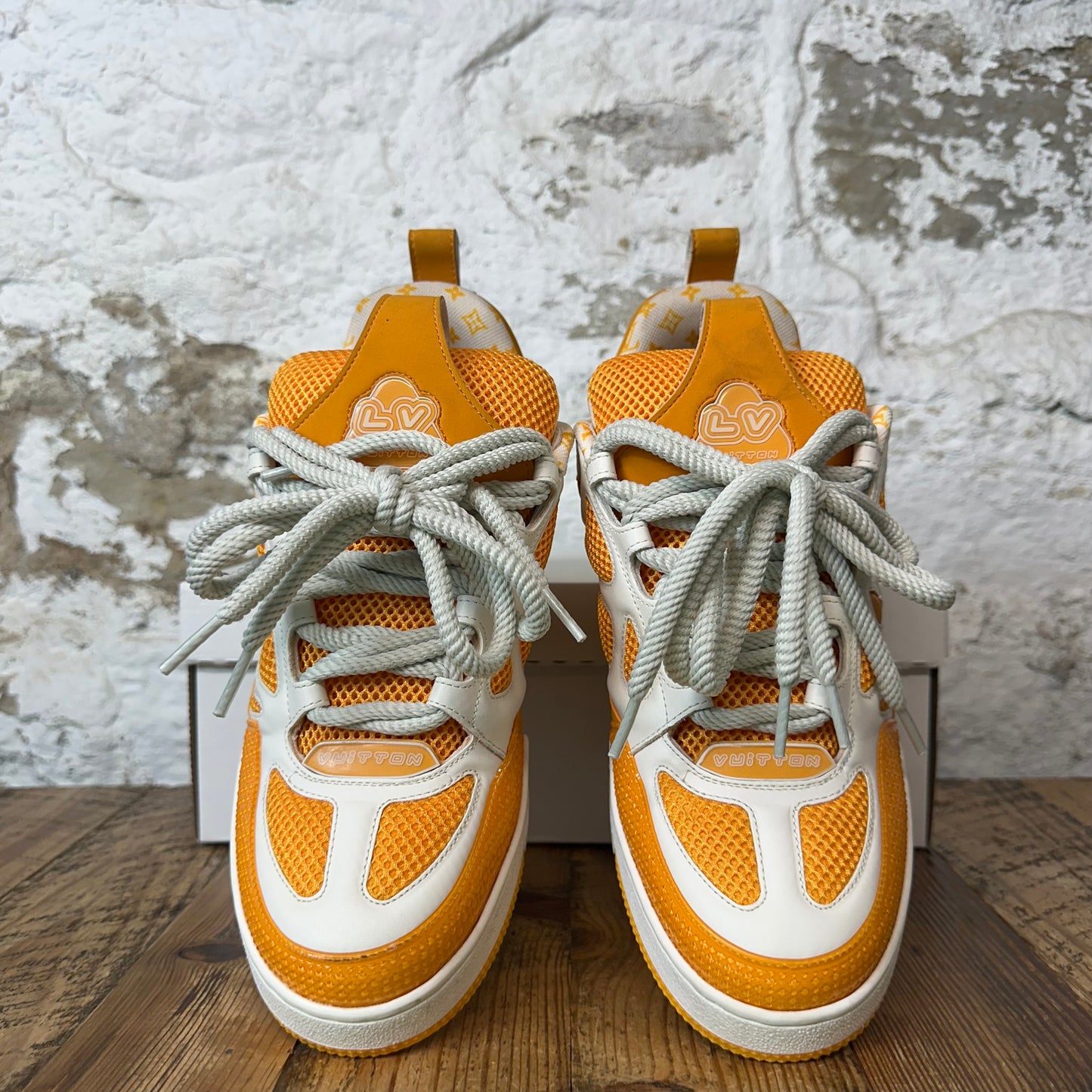 Louis Vuitton Orange Cream Skate Sneaker Sz 10 (8.5LV) No Box