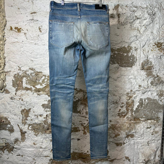 Amiri MX1 Red Suede Blue Denim Jeans Sz 32