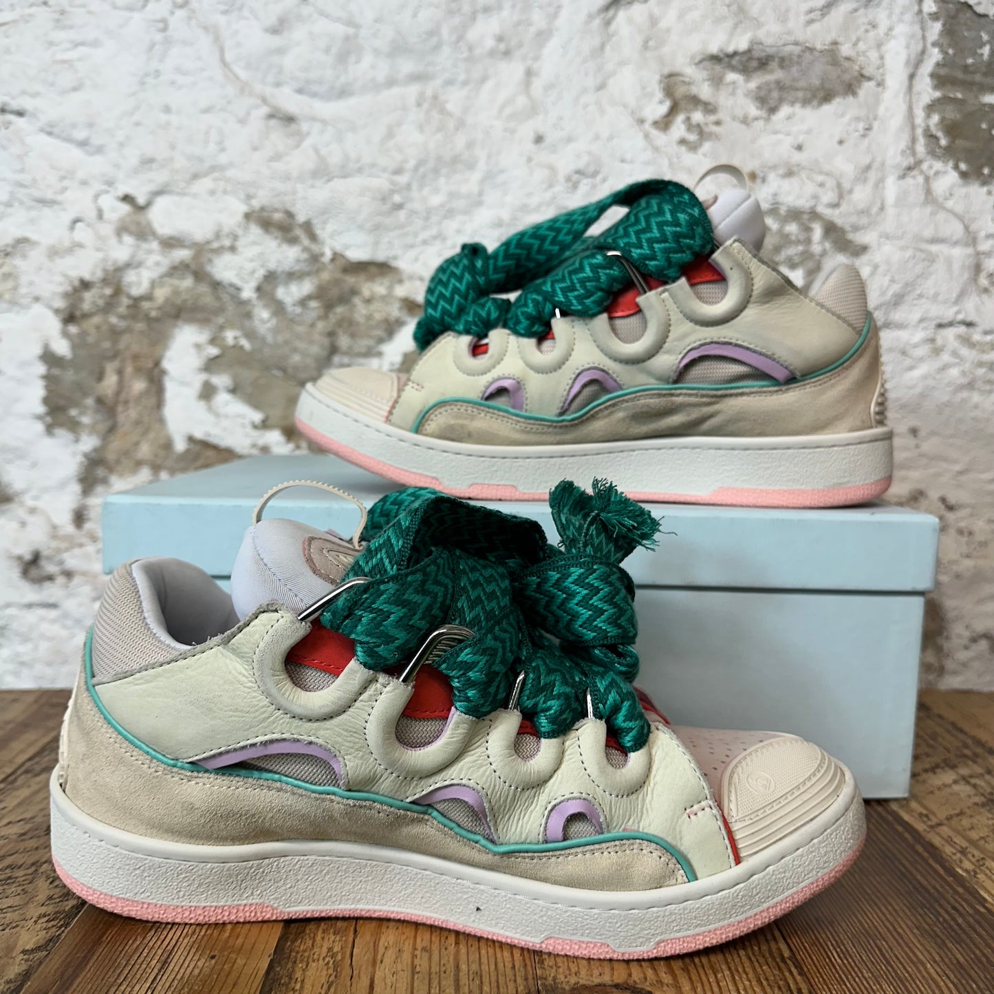 Lanvin Curb Green Lace Pastel Sneaker Sz 9 (42)