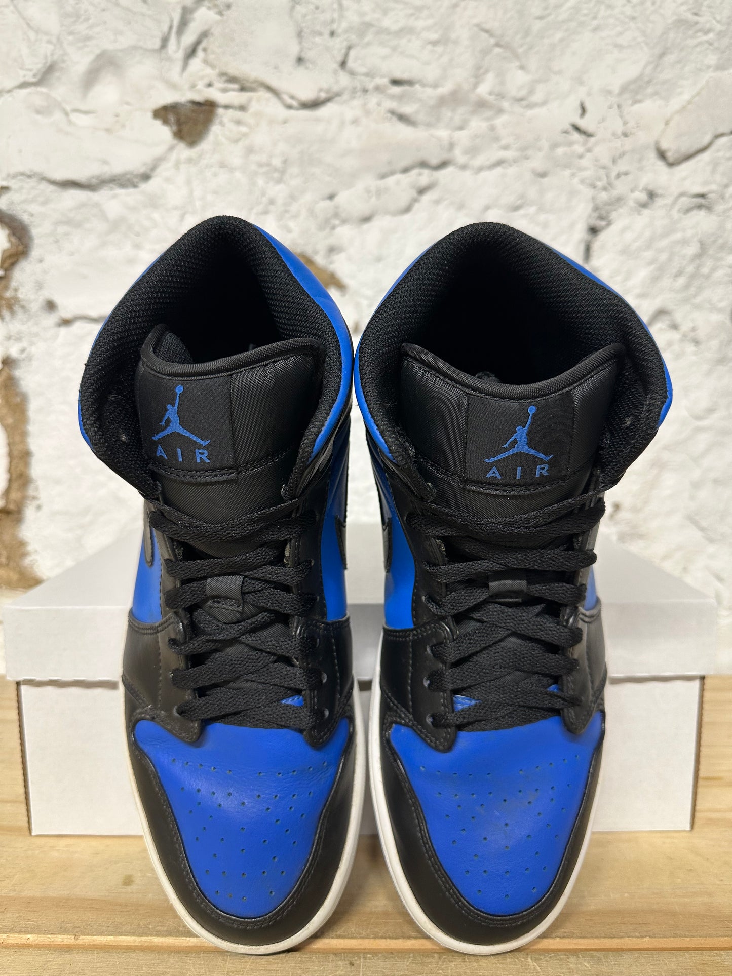 Air Jordan 1 Mid Black Royal Blue Sz 10