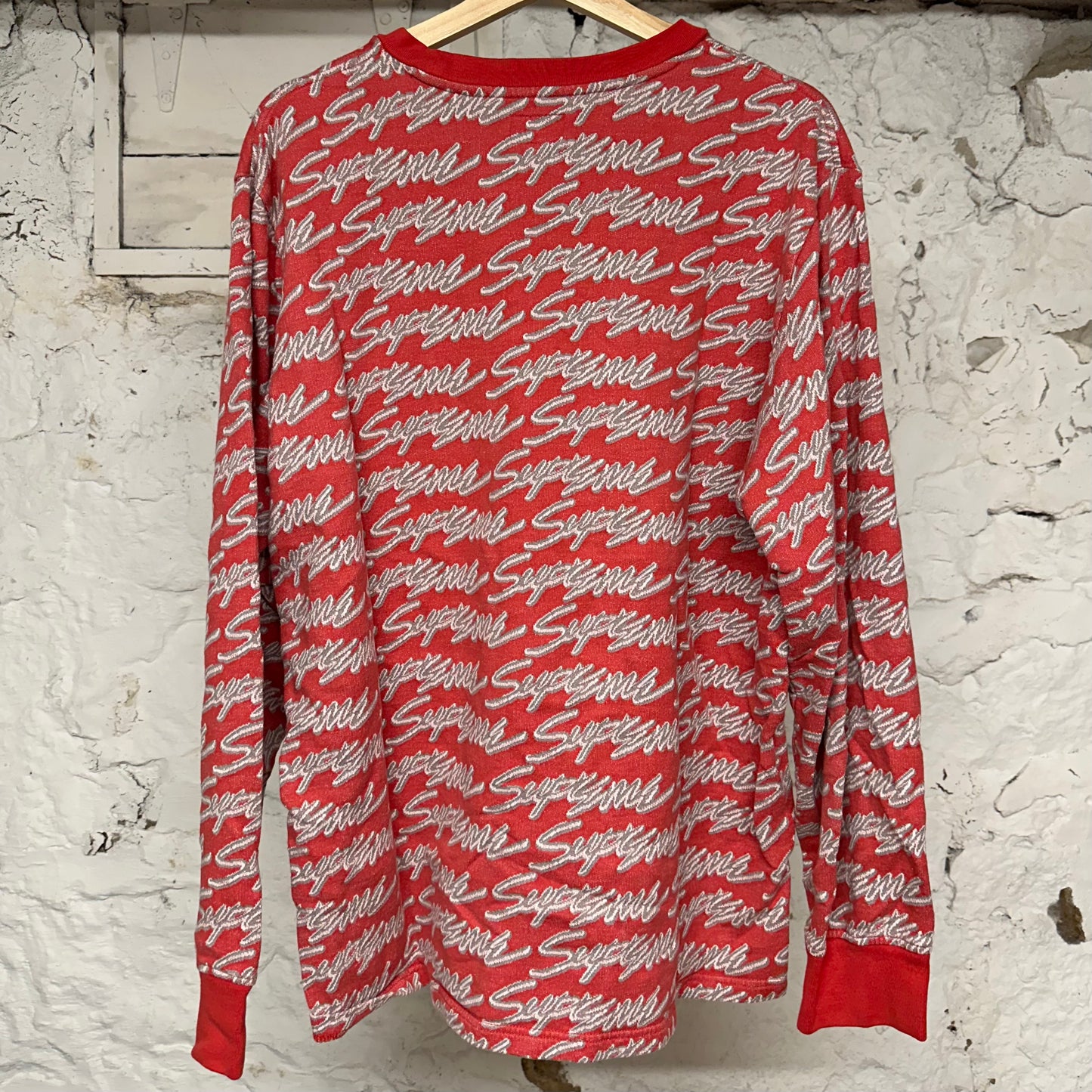 Supreme AOP Red L/S T-Shirt Sz XL