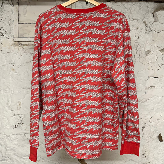 Supreme AOP Red L/S T-Shirt Sz XL
