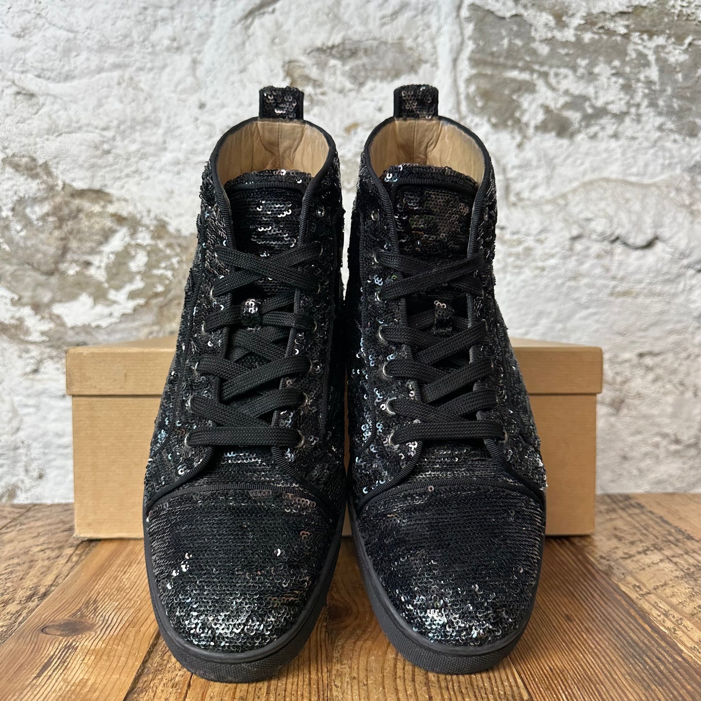 Christian Louboutin High Black Sequen Sneaker Sz 9 (42)