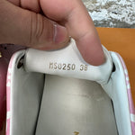 Louis Vuitton Pink White Monogram White Low Sz 7 (38LV)