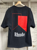 Rhude Red Logo Black T-Shirt Sz S