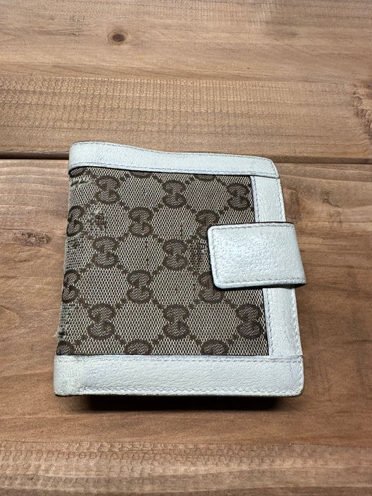 Gucci White Monogram Compact Wallet