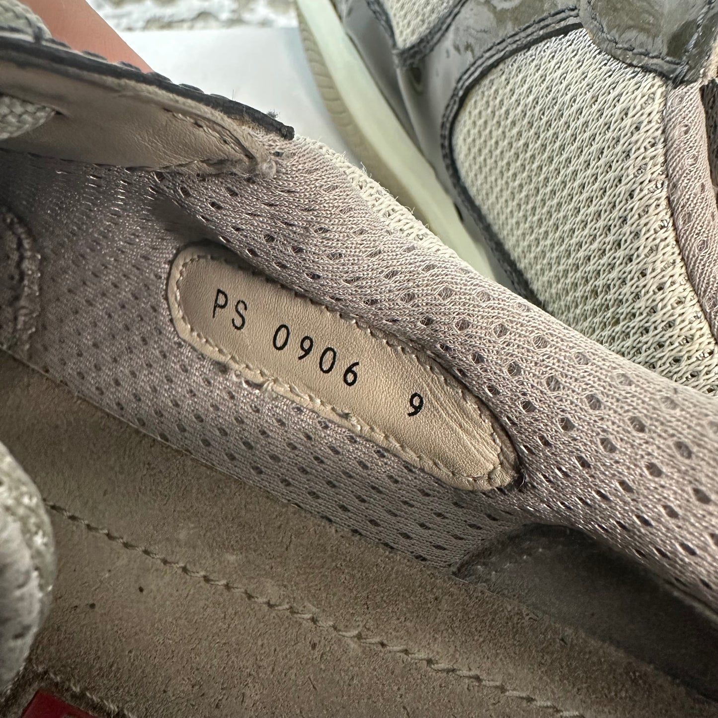 Prada Americas Cup Vintage Green Patent Gray Sz 9 No Box