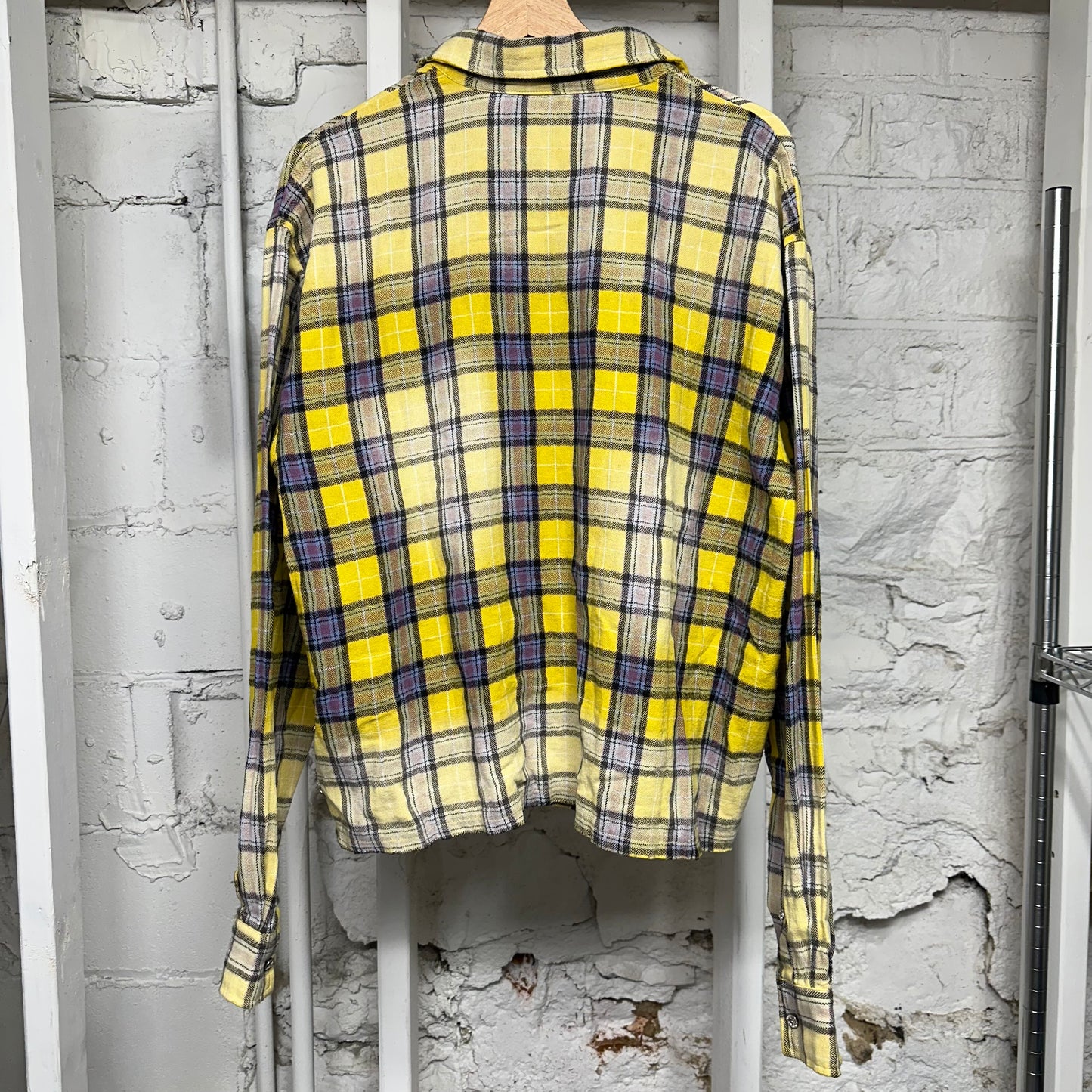 Vale Yellow Rhinestone Flannel Sz M