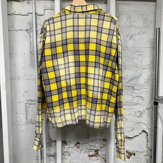 Vale Yellow Rhinestone Flannel Sz M