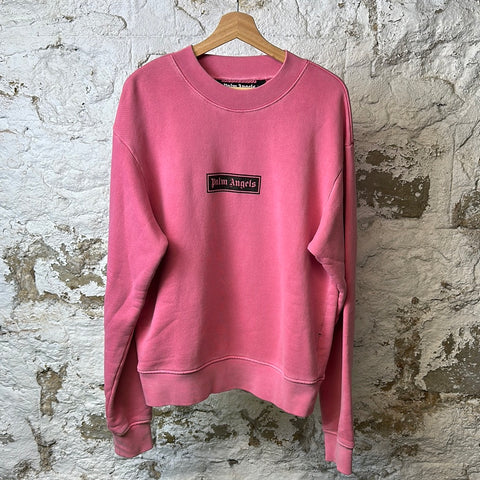 Palm Angels Black Box Pink Crewneck Sz L