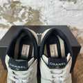 Chanel Black CC White Cream Sneaker Sz 8 (41)