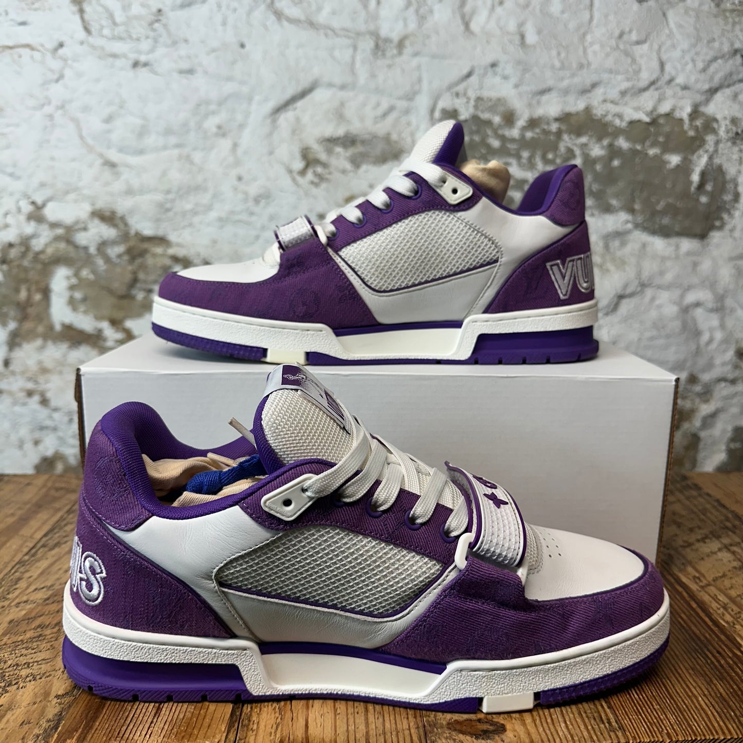 Louis Vuitton Purple White Strap Trainer Sneaker Sz 10 (8.5LV)
