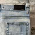 Amiri MX1 Orange Tie Dye Light Blue Denim Jeans Sz 32