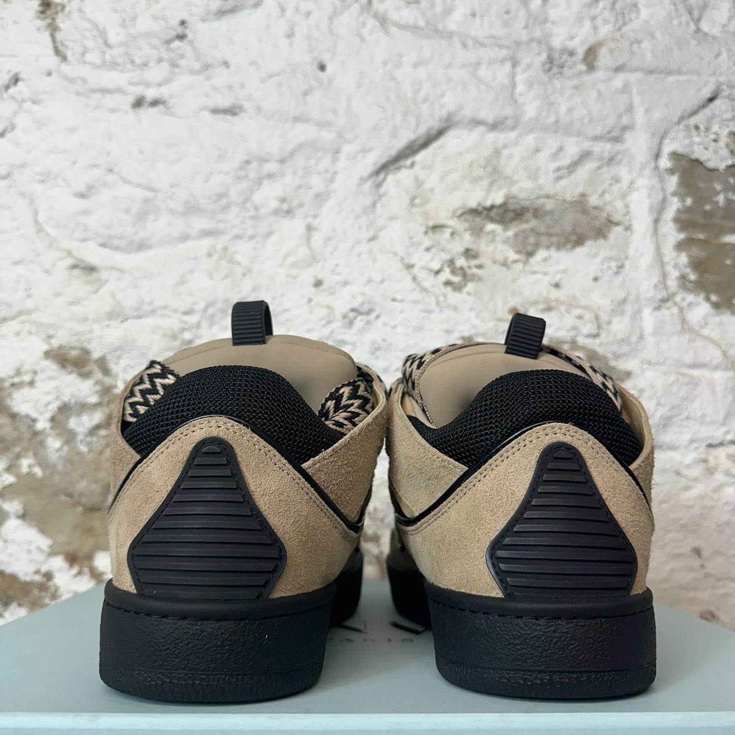 Lanvin Curb Tan Suede Black Sneaker