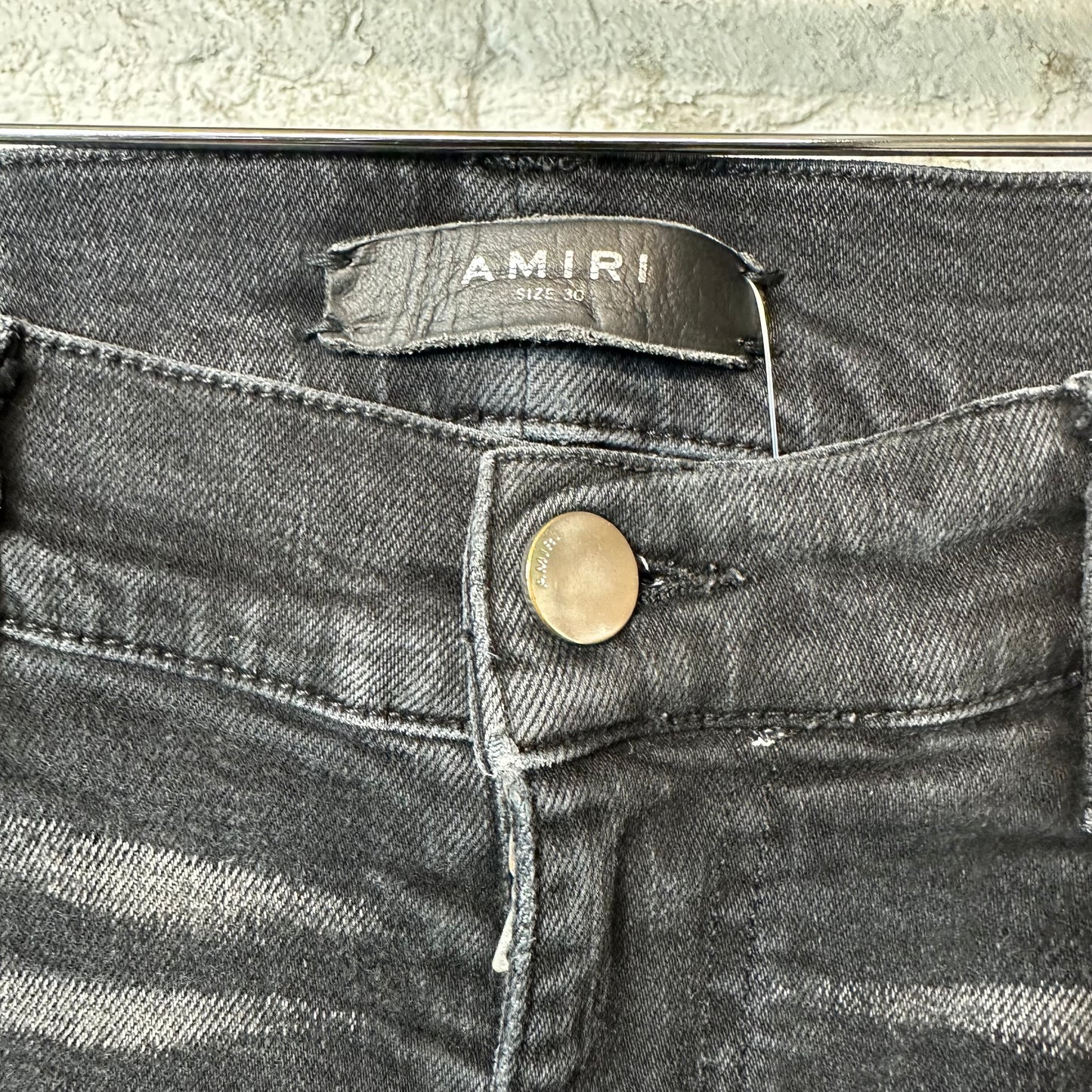 Amiri Side Gem Black Denim Jeans Sz 30