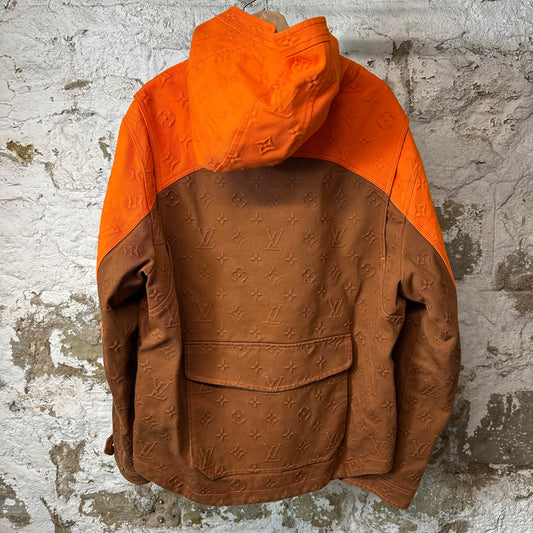 Louis Vuitton Brown Orange Monogram Carpenter Jacket Sz XXL (54)